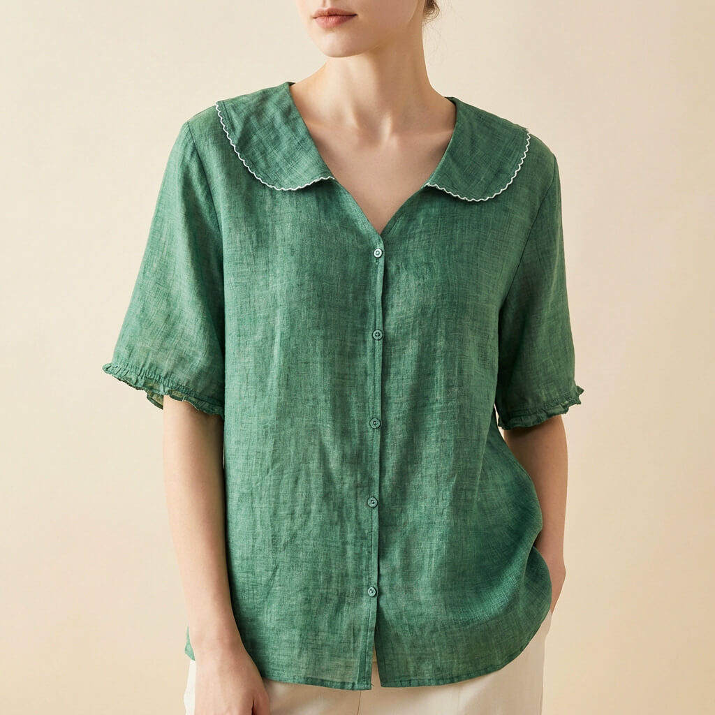 Breathable linen relaxed blouse for women | Clara - 1