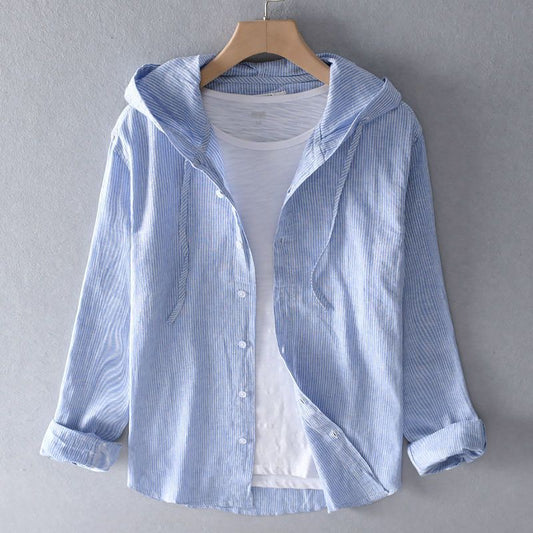 Lightweight Button-Up Hooded Shirt Classic For Men | Elion
