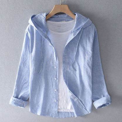 Lightweight Button-Up Hooded Shirt Classic For Men | Elion