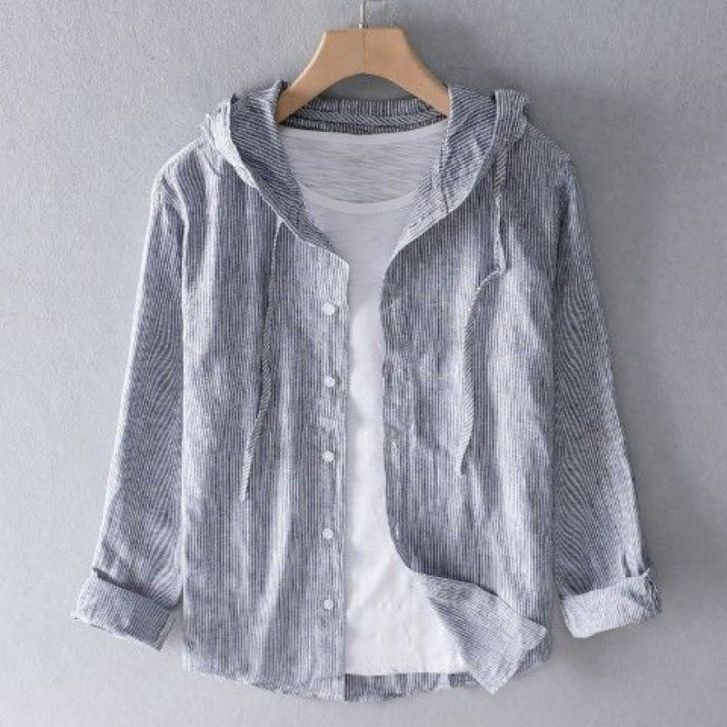 Lightweight Button-Up Hooded Shirt Classic For Men | Elion