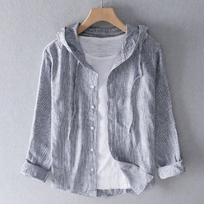 Lightweight Button-Up Hooded Shirt Classic For Men | Elion
