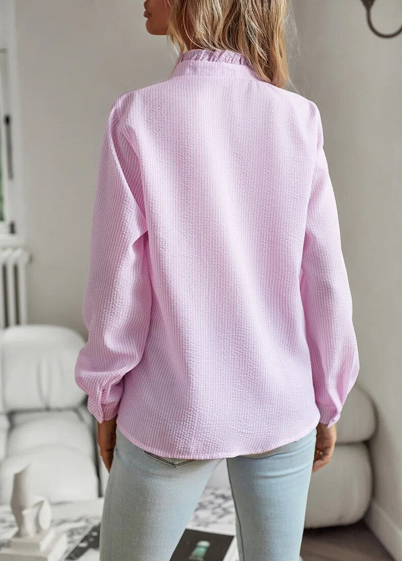 Ruffle Detail Long Sleeve Blouse Chic For Women | Celestine