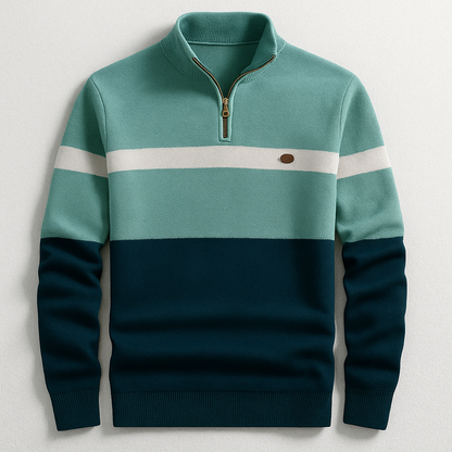 Heritage Stripe Quarter-Zip Sweater Cozy For Men | Alden