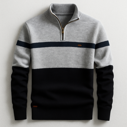 Heritage Stripe Quarter-Zip Sweater Cozy For Men | Alden