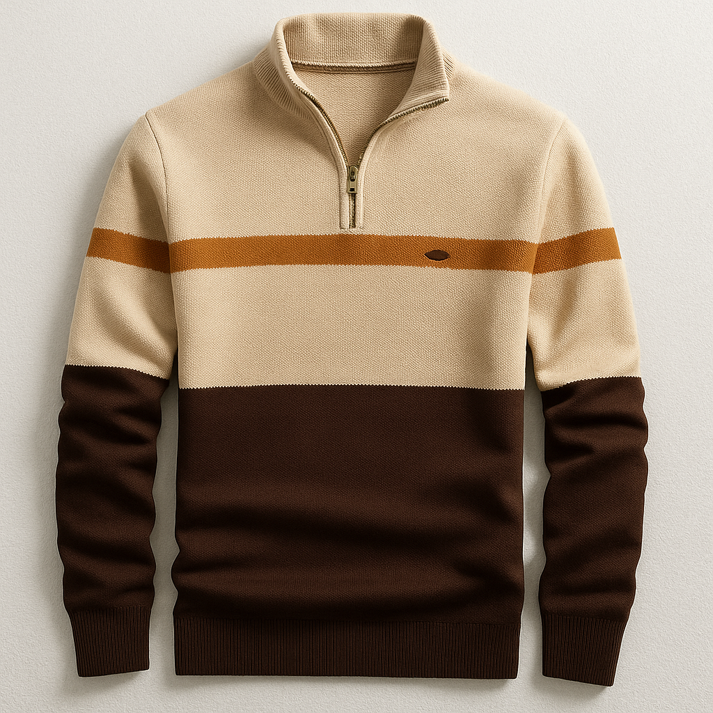 Heritage Stripe Quarter-Zip Sweater Cozy For Men | Alden