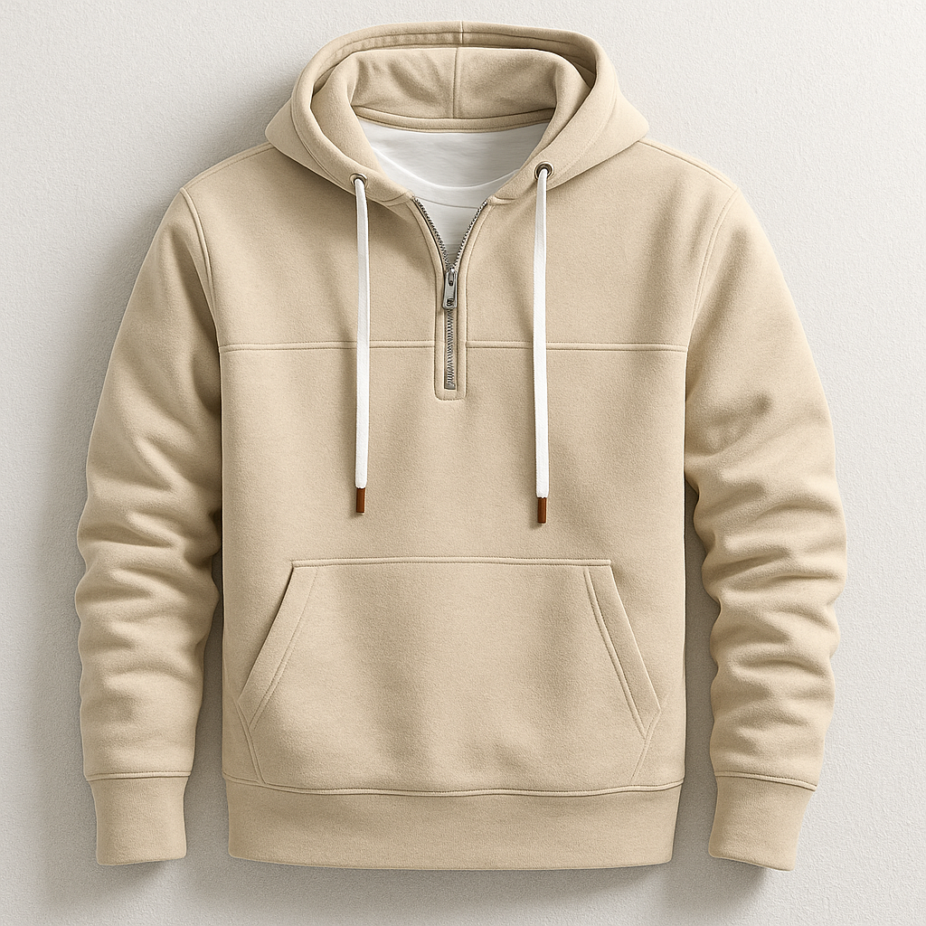 Quarter Zip Hooded Sweatshirt Trendy for Men | Nolan