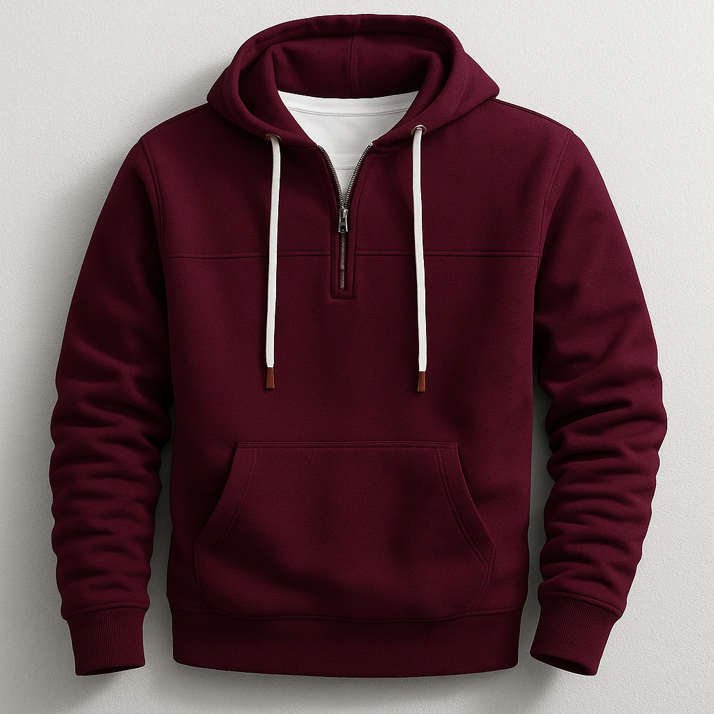 Quarter Zip Hooded Sweatshirt Trendy for Men | Nolan
