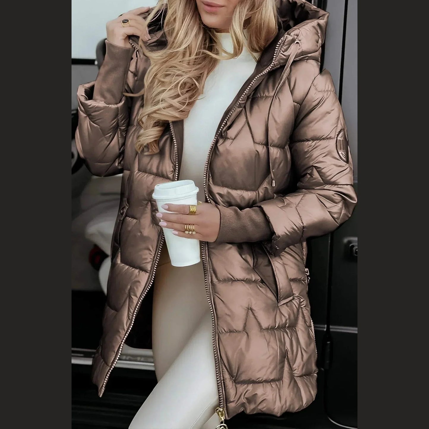 Elegant warm versatile everyday coat for women | Nolwen -4