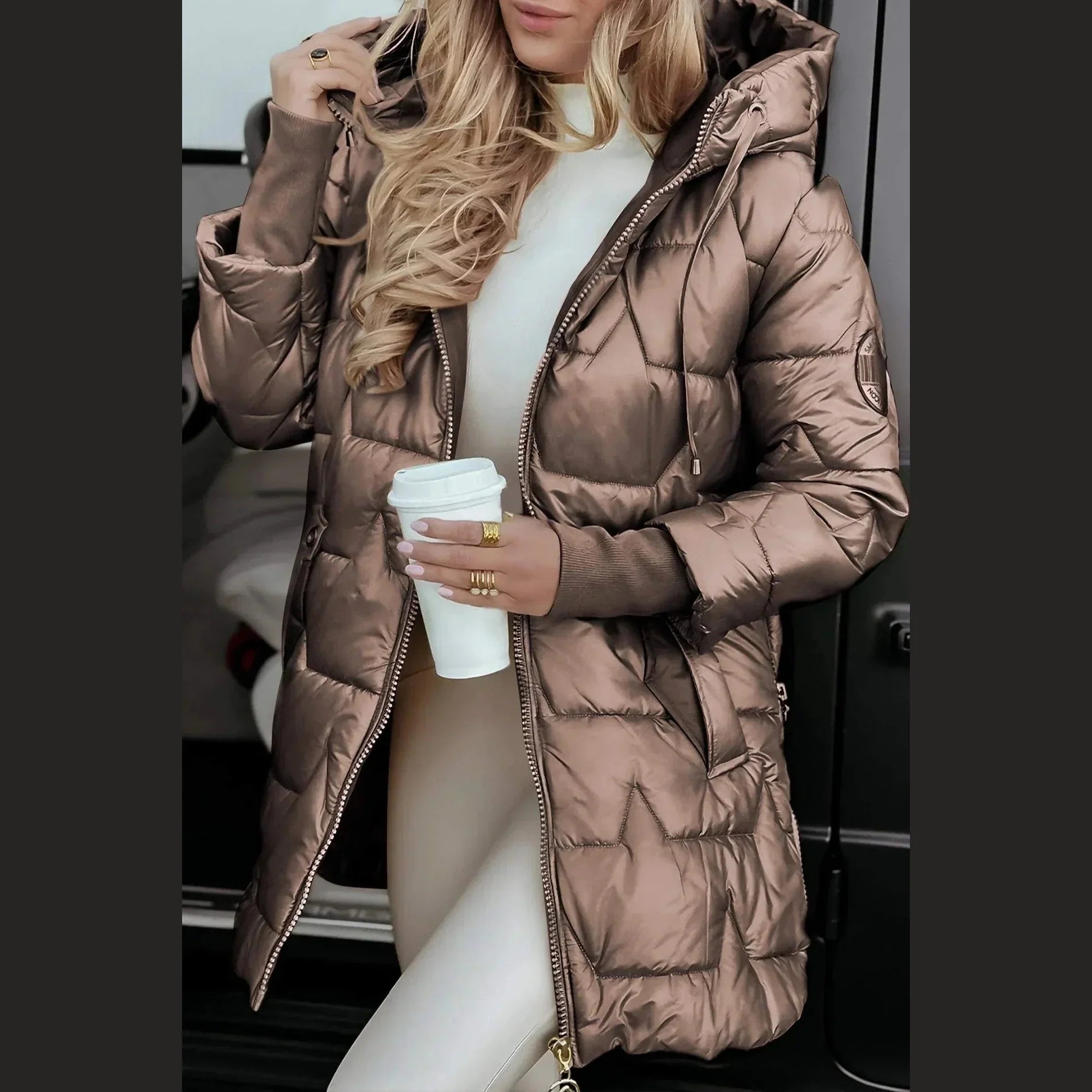 Elegant warm versatile everyday coat for women | Nolwen -4