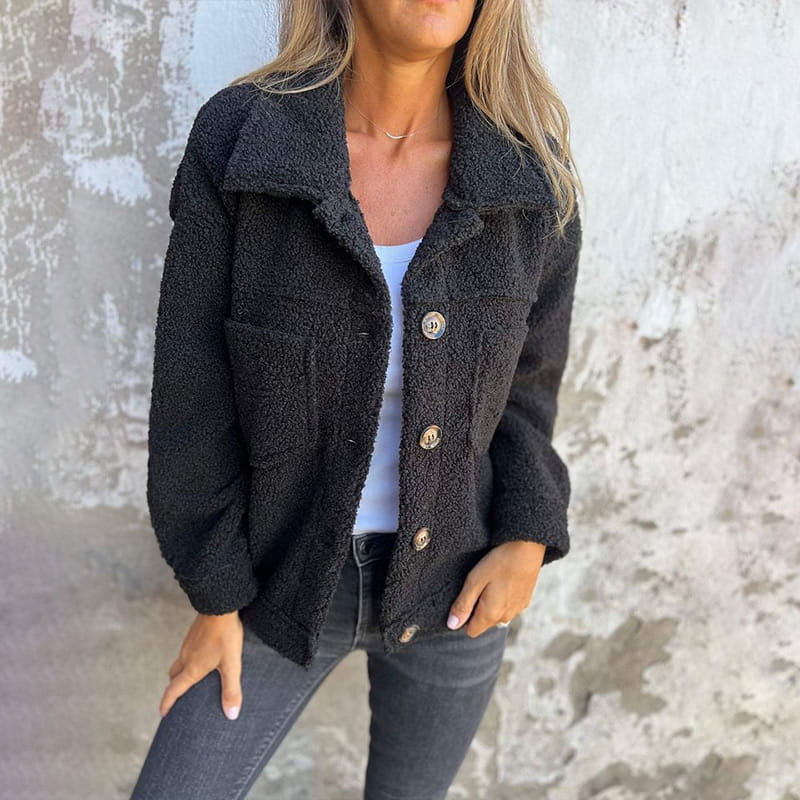 Classic lapel short everyday casual jacket for women | Dion -4