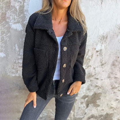 Classic lapel short everyday casual jacket for women | Dion -4