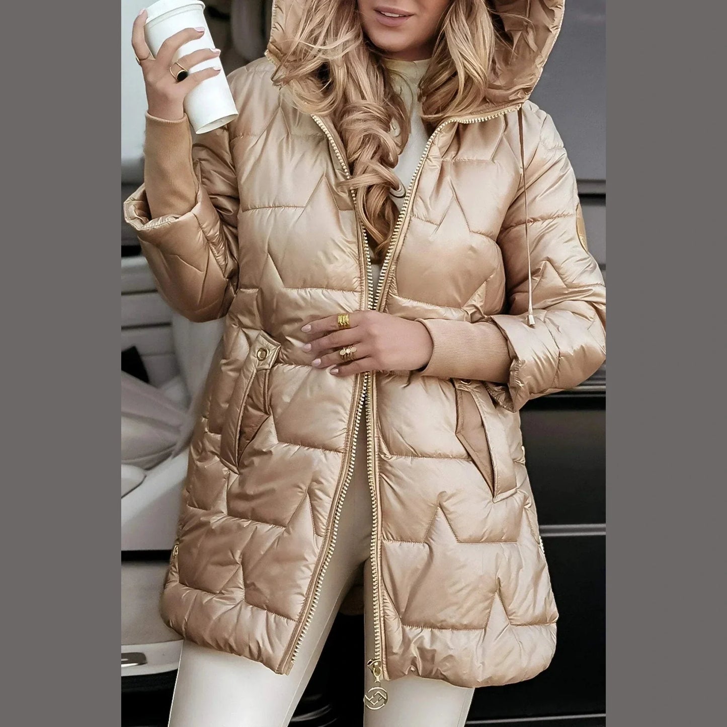 Elegant warm versatile everyday coat for women | Nolwen -7