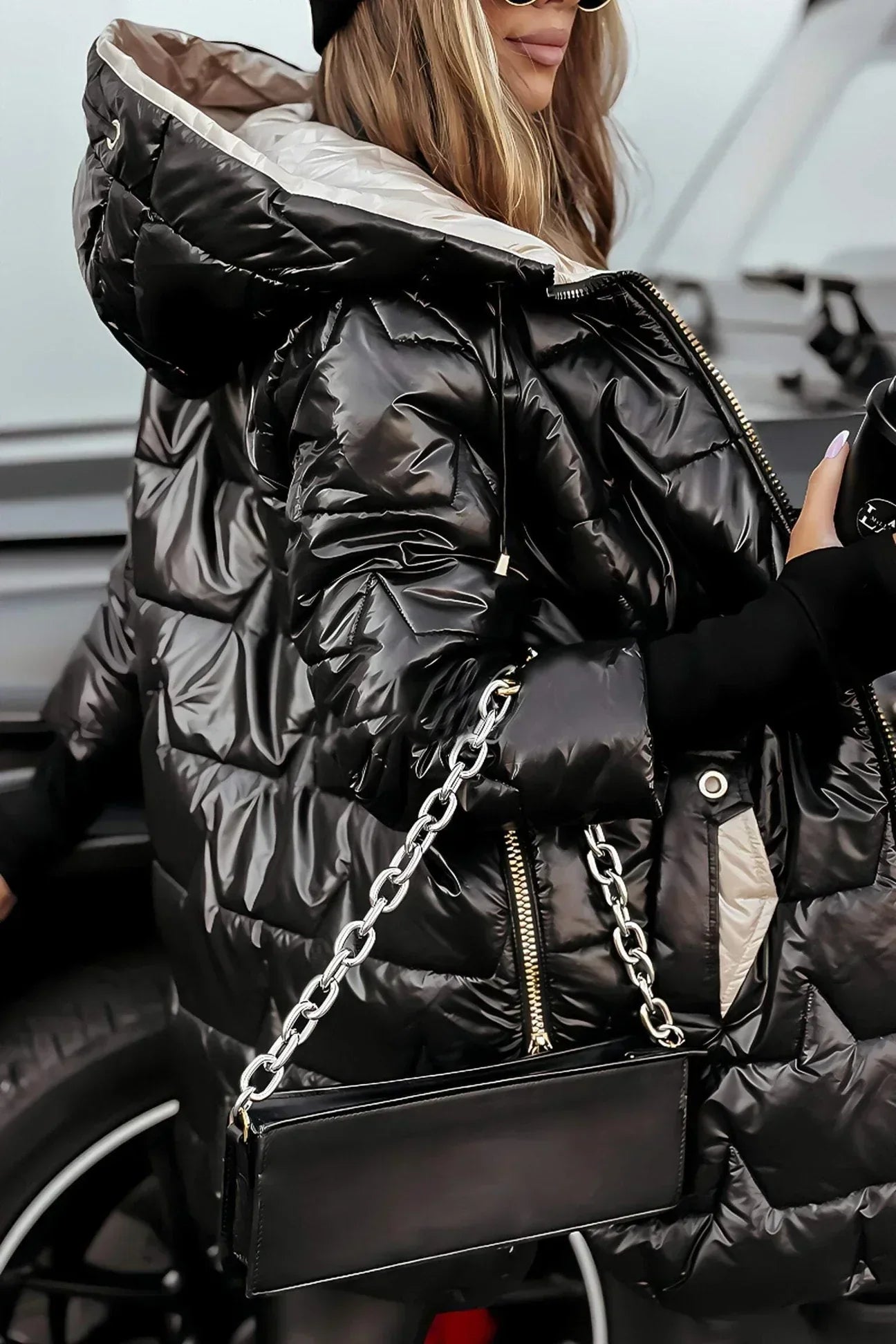 Hooded Quilted Long Coat Stylish for Women | Celeste