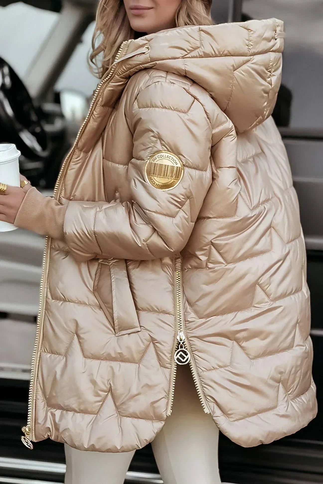 Hooded Quilted Long Coat Stylish for Women | Celeste