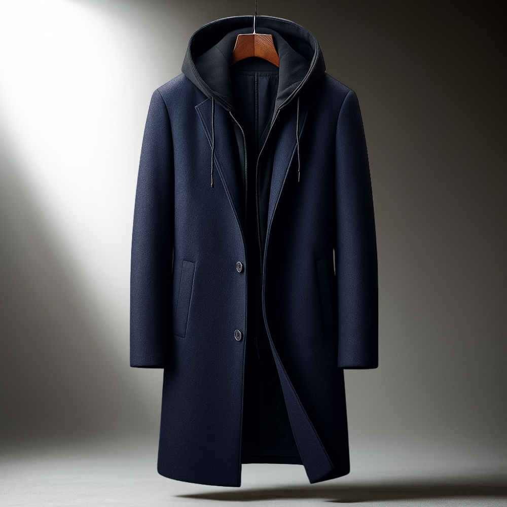 Tailored classic wool overcoat for men | Delmar - 8