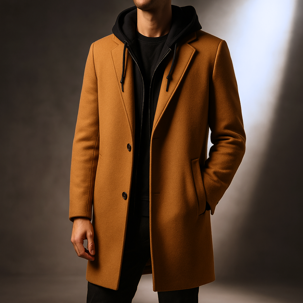 Tailored classic wool overcoat for men | Delmar - 1