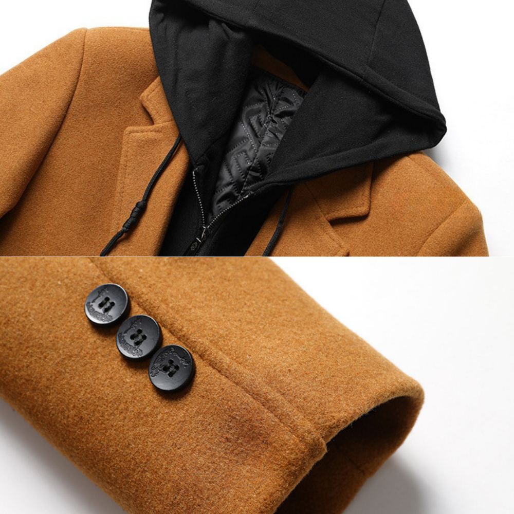 Tailored classic wool overcoat for men | Delmar - 5