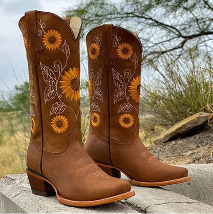 Timeless embroidered heel cowboy boots for women -6