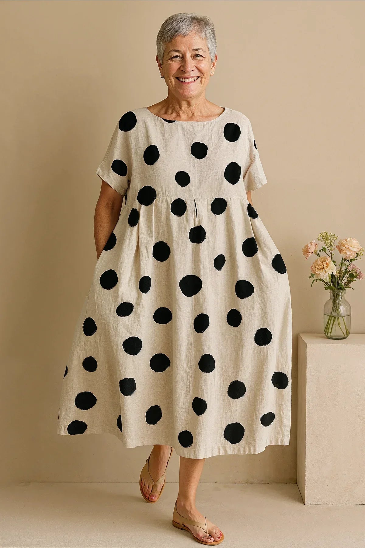 Elegant everyday tummy-coverage smart casual dress for women | Jane -2