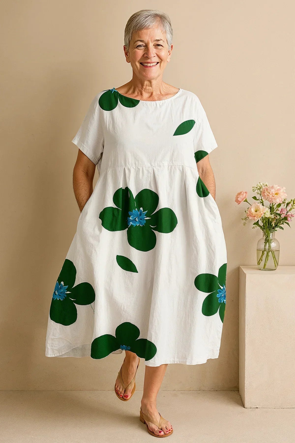 Elegant everyday tummy-coverage smart casual dress for women | Jane -4