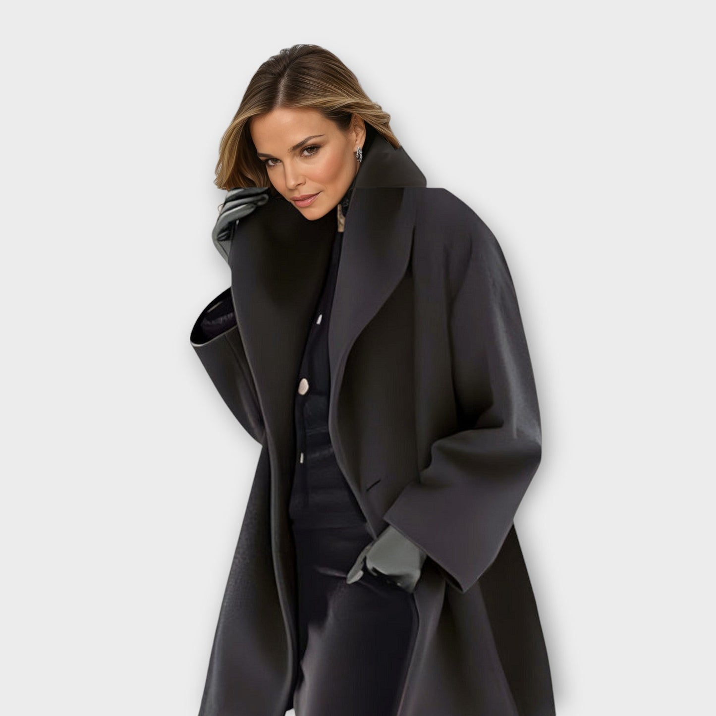 Elegant classic wool winter coat for women | Avery - 3