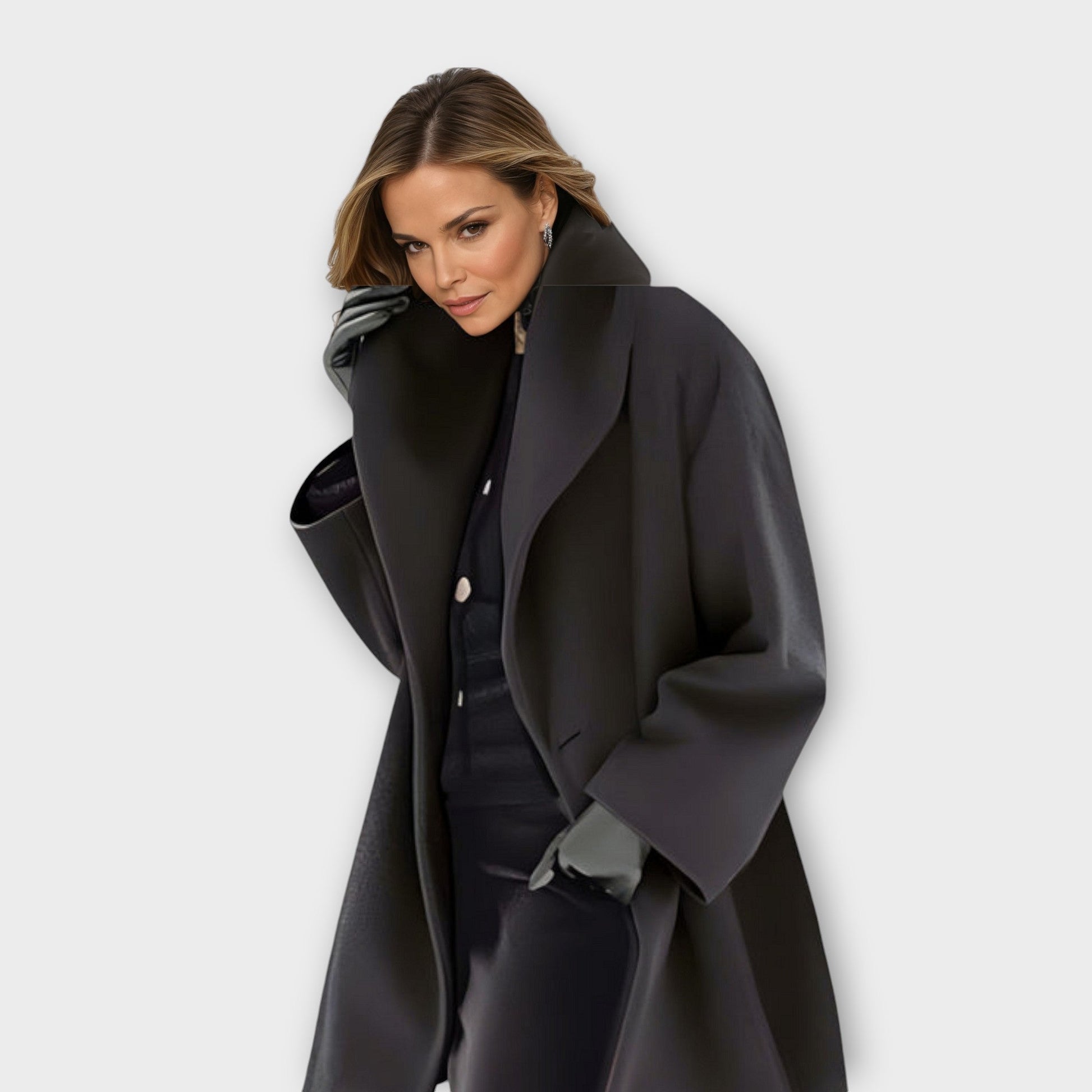 Elegant classic wool winter coat for women | Avery - 3