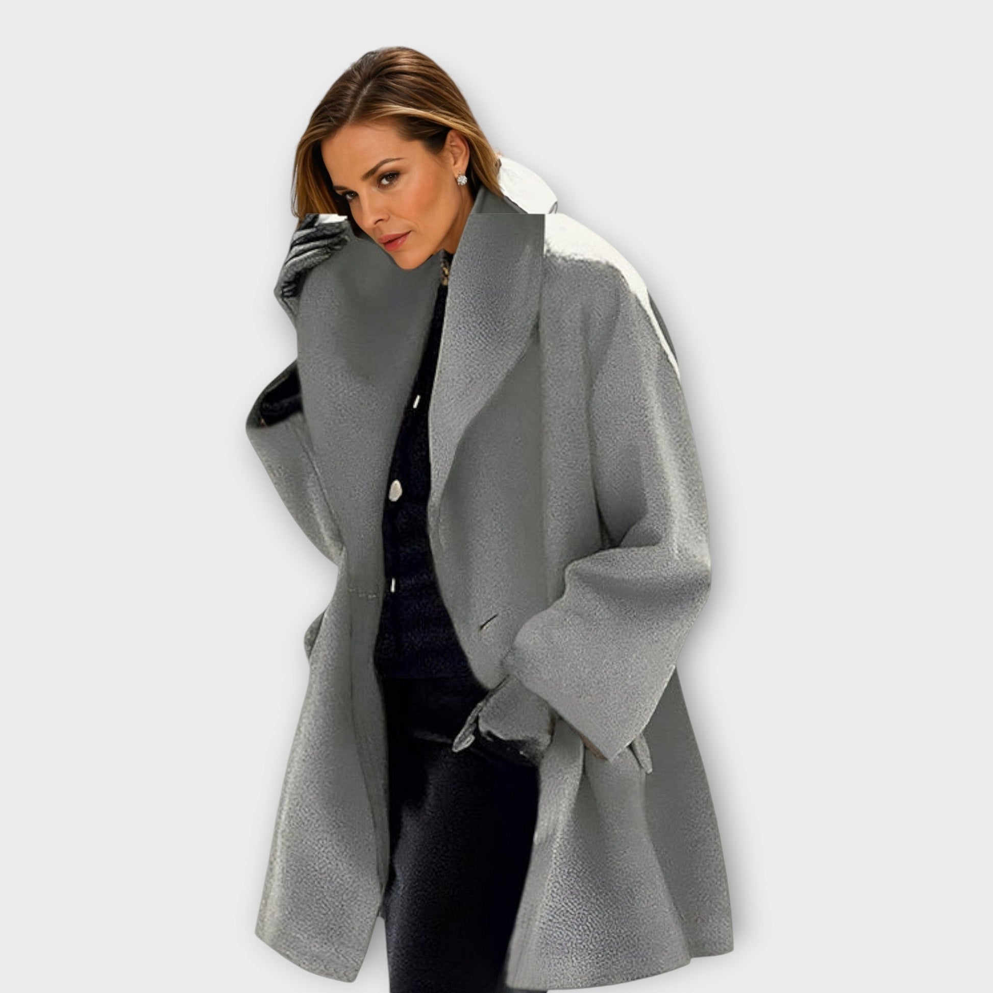 Elegant classic wool winter coat for women | Avery - 5