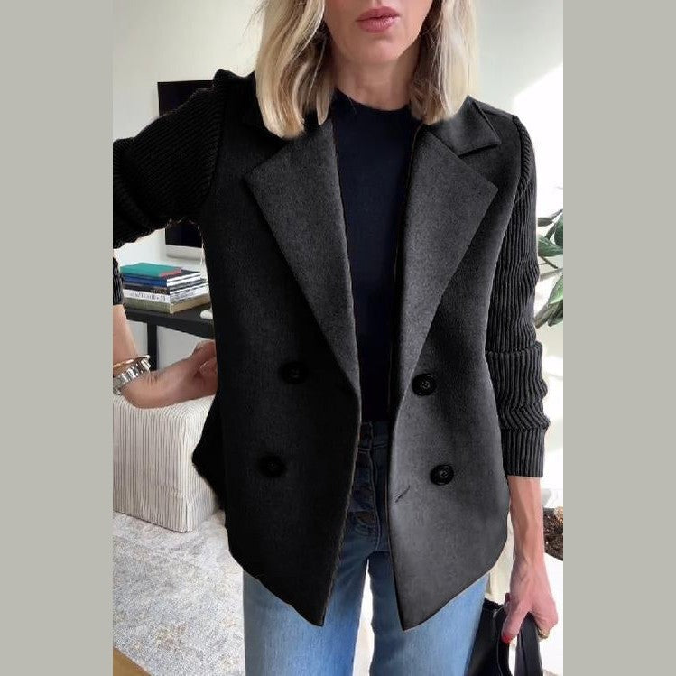 Classic casual button-front blazer for women | Alesia -7