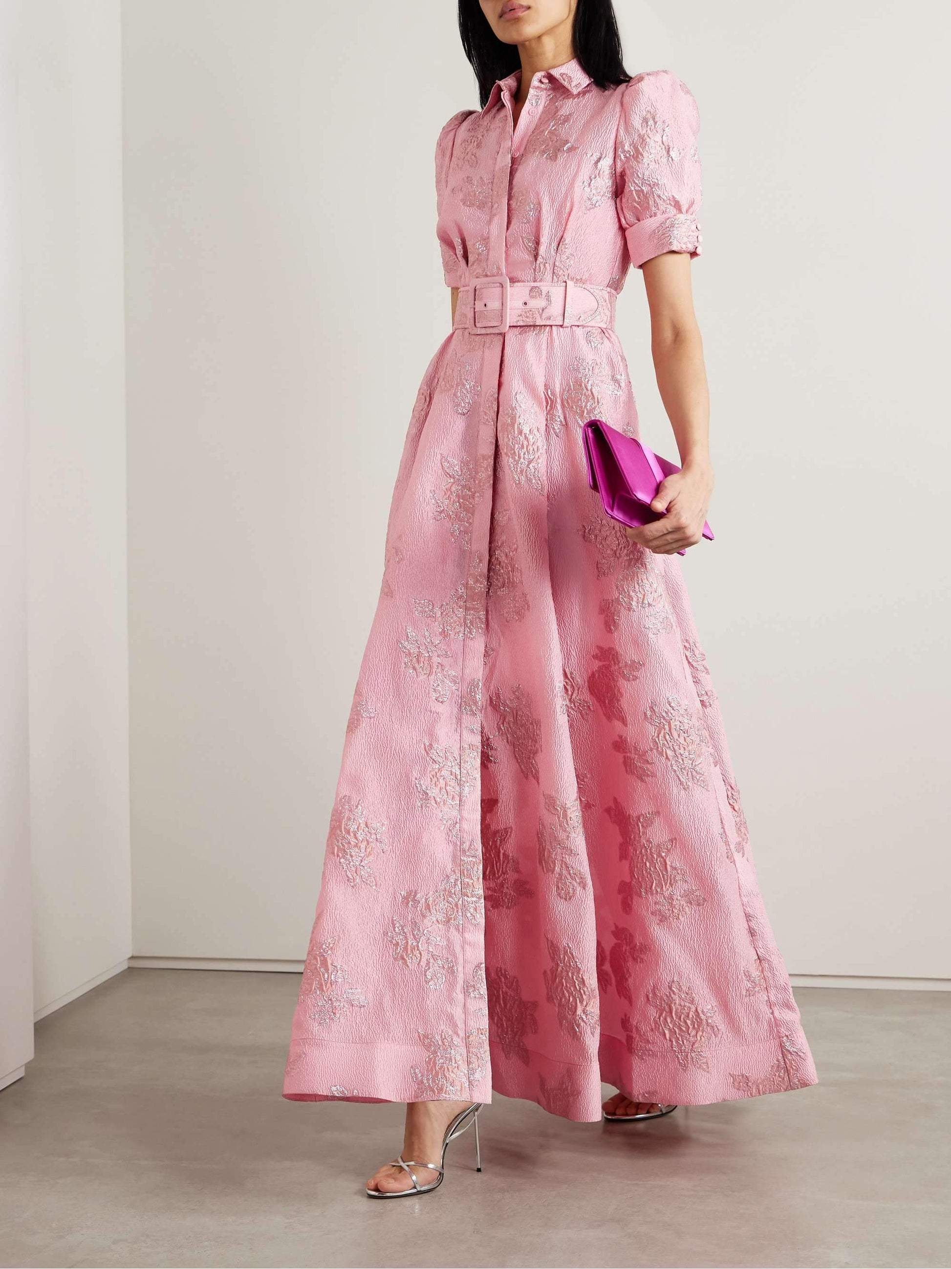 Elegant puff sleeve occasion midi dress for women | Anabella -5