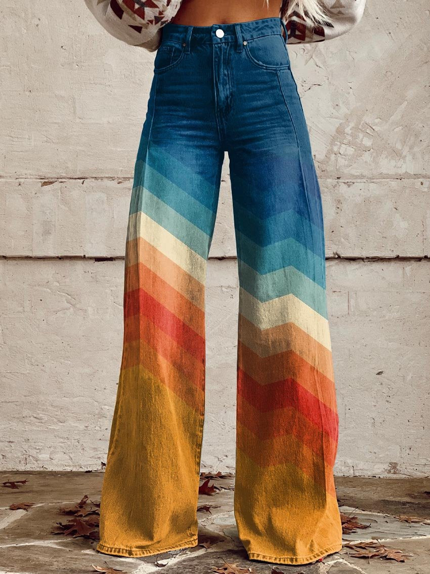 Vibrant retro wide-leg everyday trousers for women | Cirilla -1