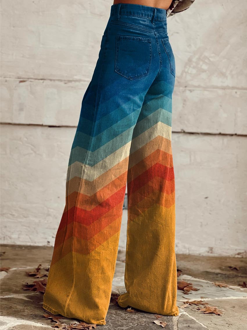Vibrant retro wide-leg everyday trousers for women | Cirilla -2