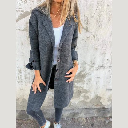 Relaxed casual longline everyday coat for women | Baylea -5