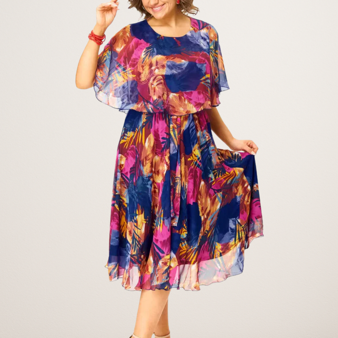 Comfortable plus-size everyday chiffon dress for women | Barbara -1