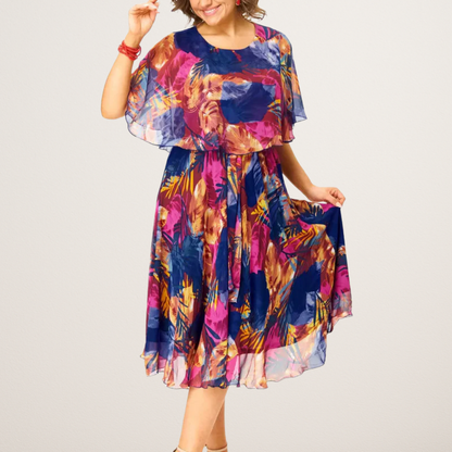 Comfortable plus-size everyday chiffon dress for women | Barbara -1