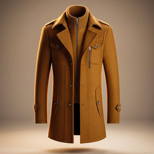 Elegant classic wool winter coat for men | Marco - 1