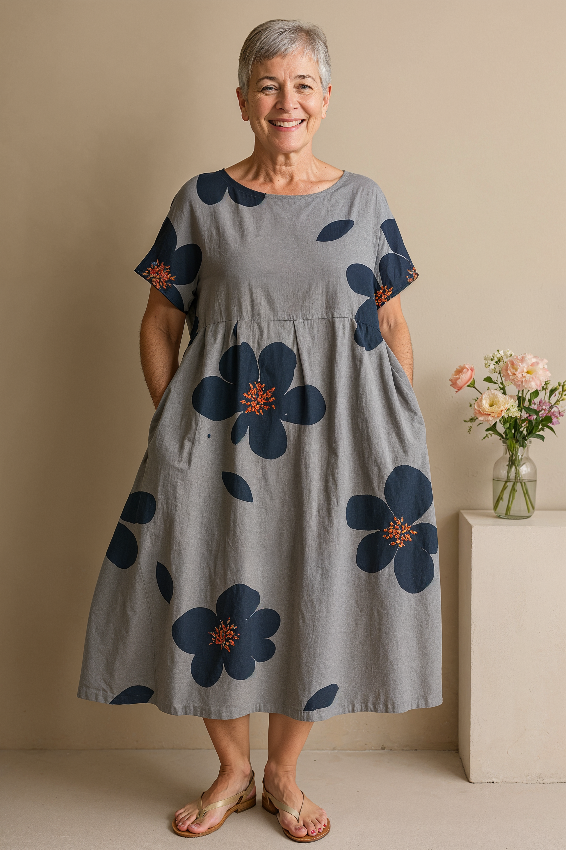 Elegant everyday tummy-coverage smart casual dress for women | Jane -1