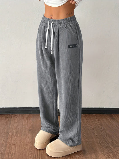 Wide Leg Drawstring Trousers Versatile for Women | Elodie