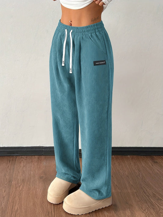 Wide Leg Drawstring Trousers Versatile for Women | Elodie