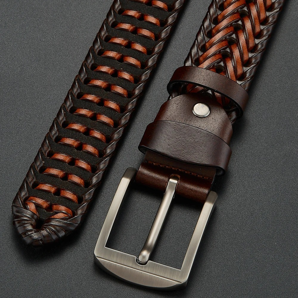 Braided genuine leather belt for men | Braided - 9