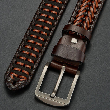 Braided genuine leather belt for men | Braided - 9