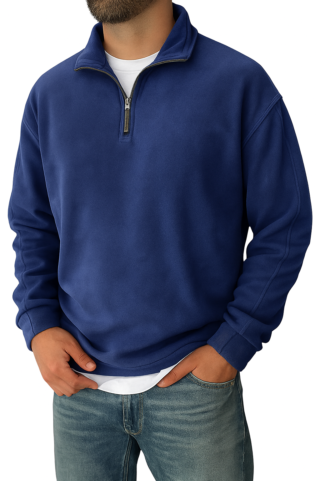 Retro half-zip stand collar everyday sweatshirt for men | Cooma V2 -1