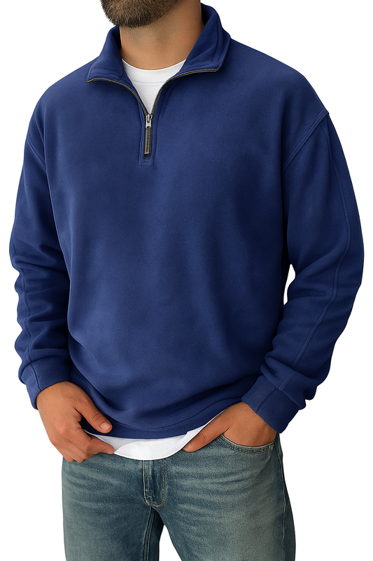 Retro half-zip stand collar everyday sweatshirt for men | Cooma V2 -1