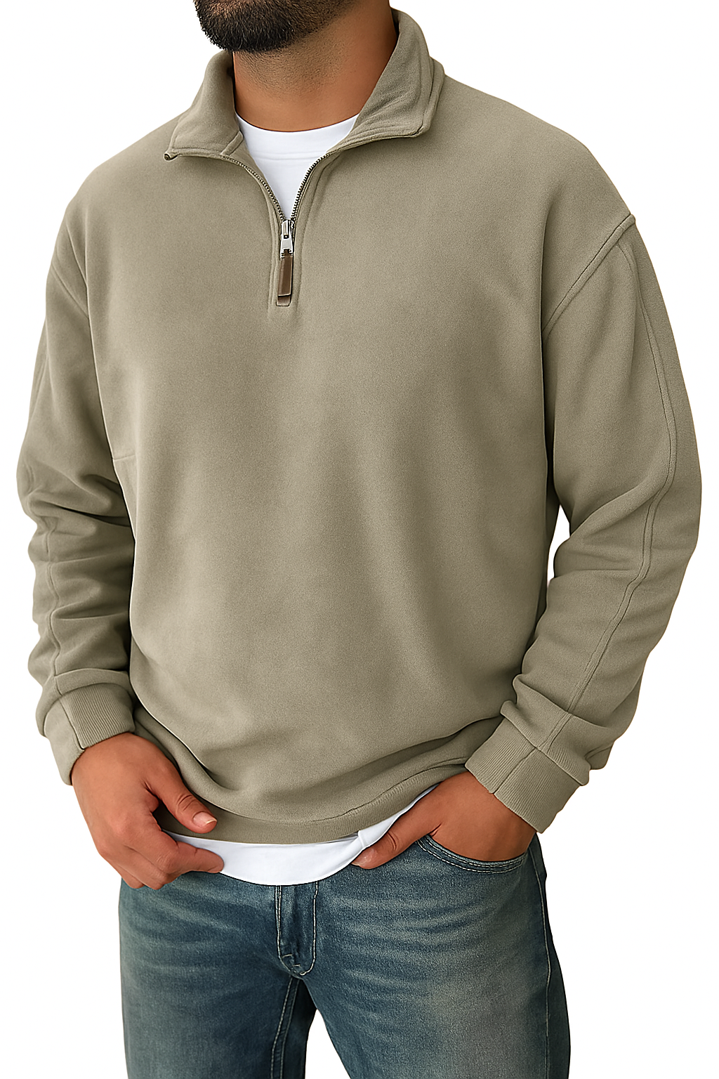 Retro half-zip stand collar everyday sweatshirt for men | Cooma V2 -5