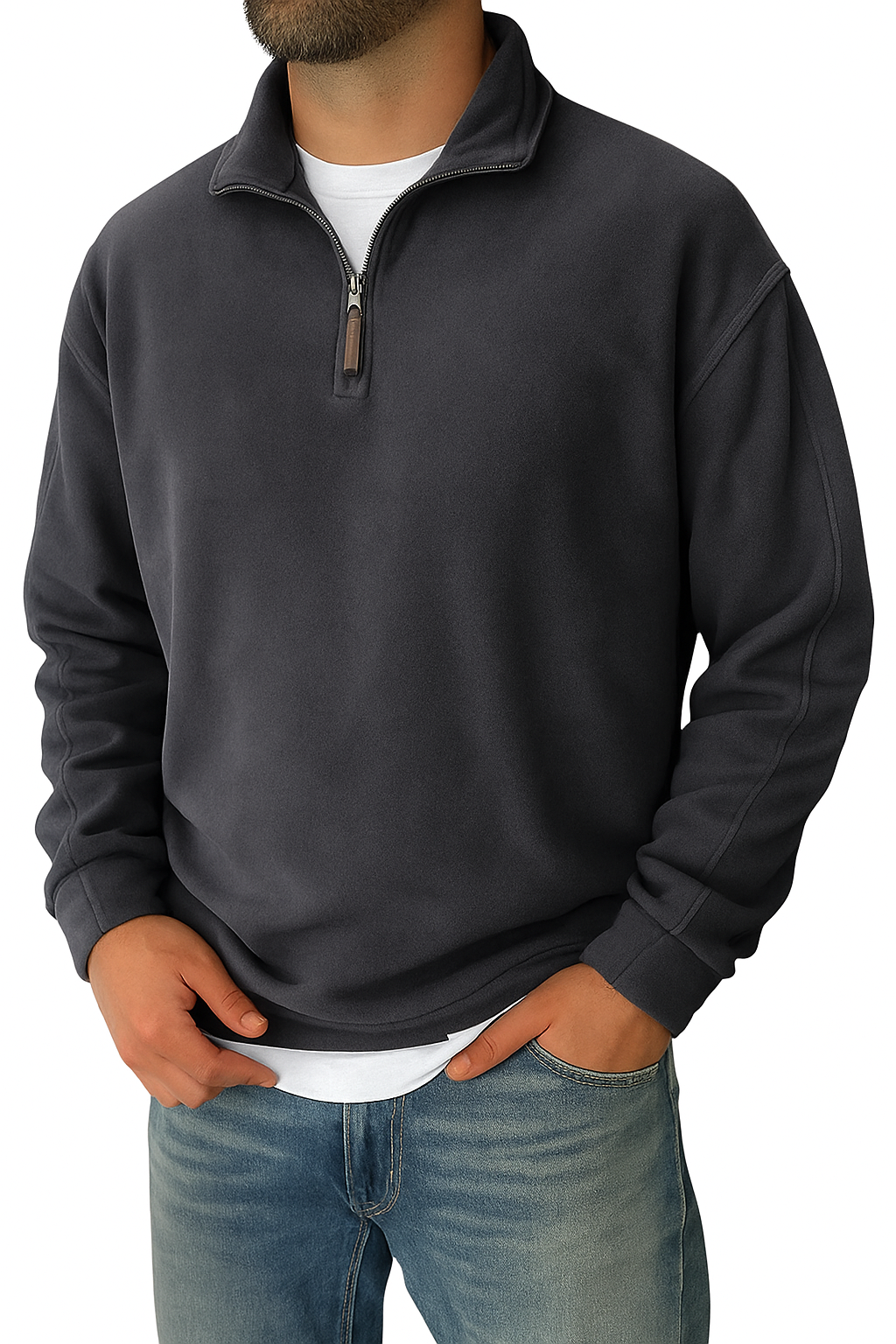 Retro half-zip stand collar everyday sweatshirt for men | Cooma V2 -9