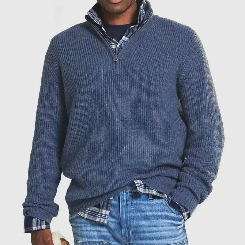 Classic half-zip everyday knit pullover for men | Glenrock -1