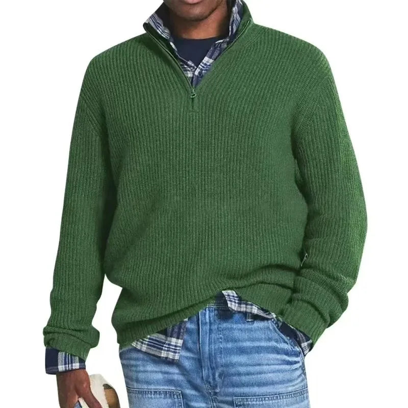 Classic half-zip everyday knit pullover for men | Glenrock -3