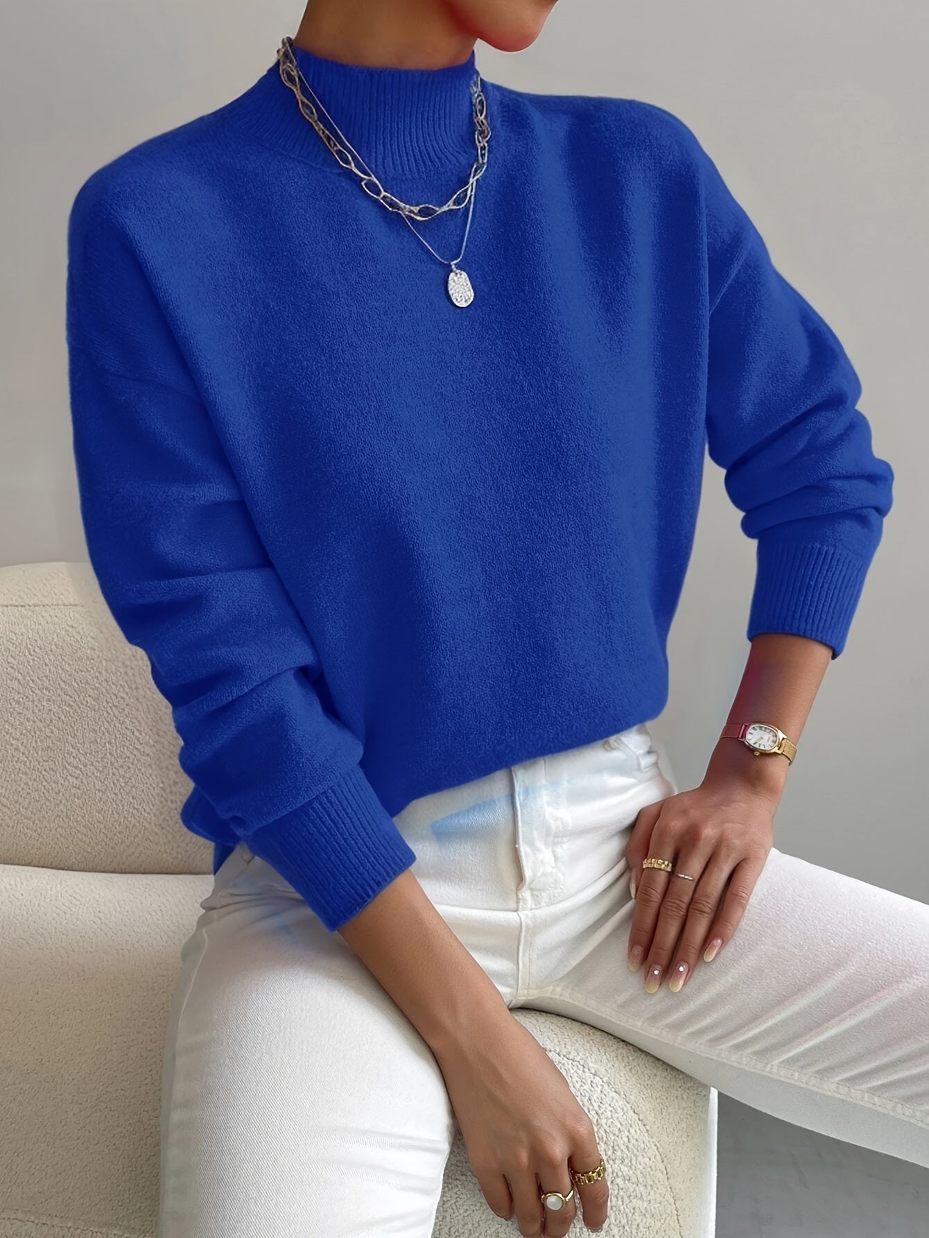 Classic Roll Neck Sweater Cozy For Women | Elaine