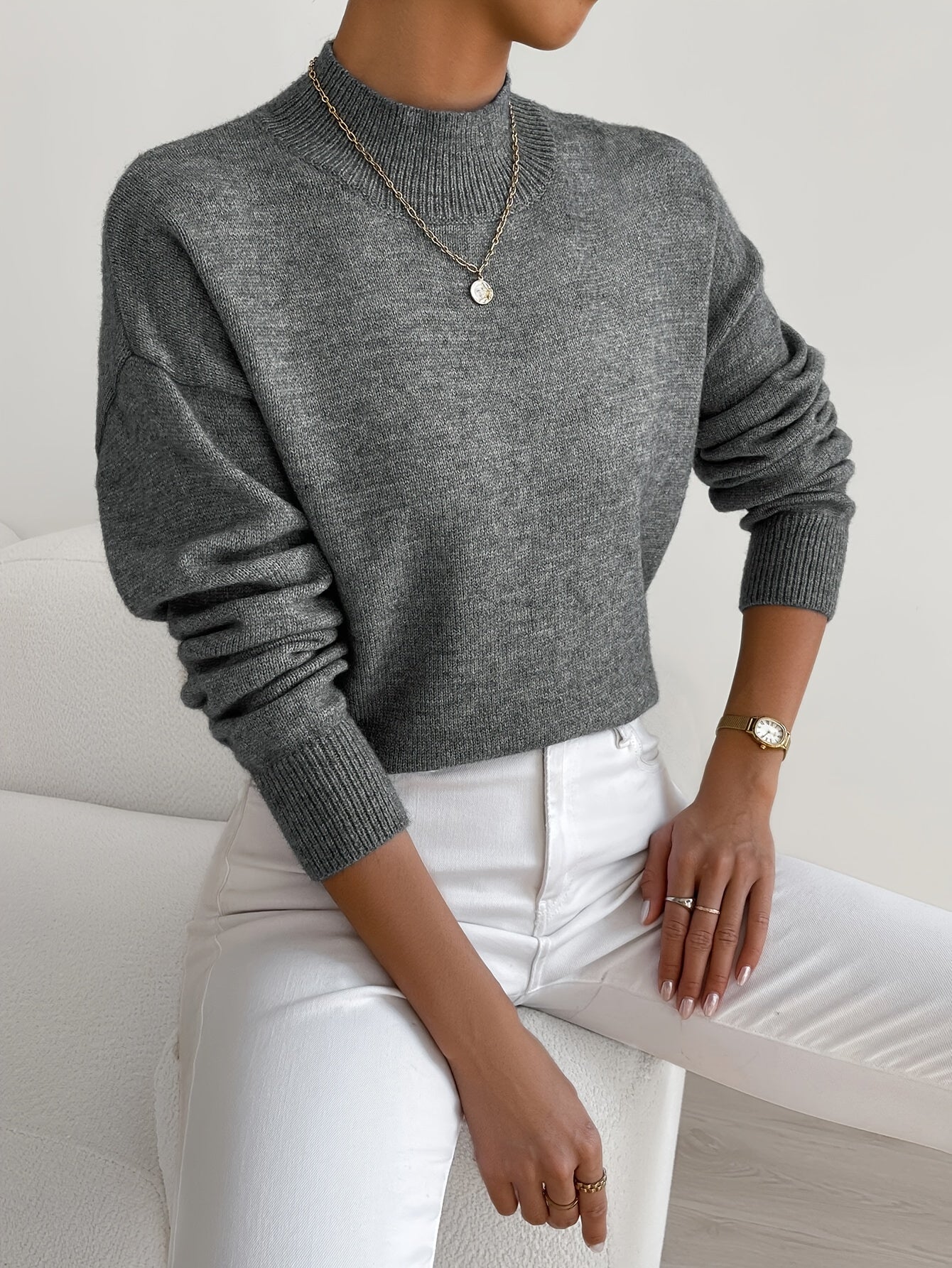 Classic Roll Neck Sweater Cozy For Women | Elaine