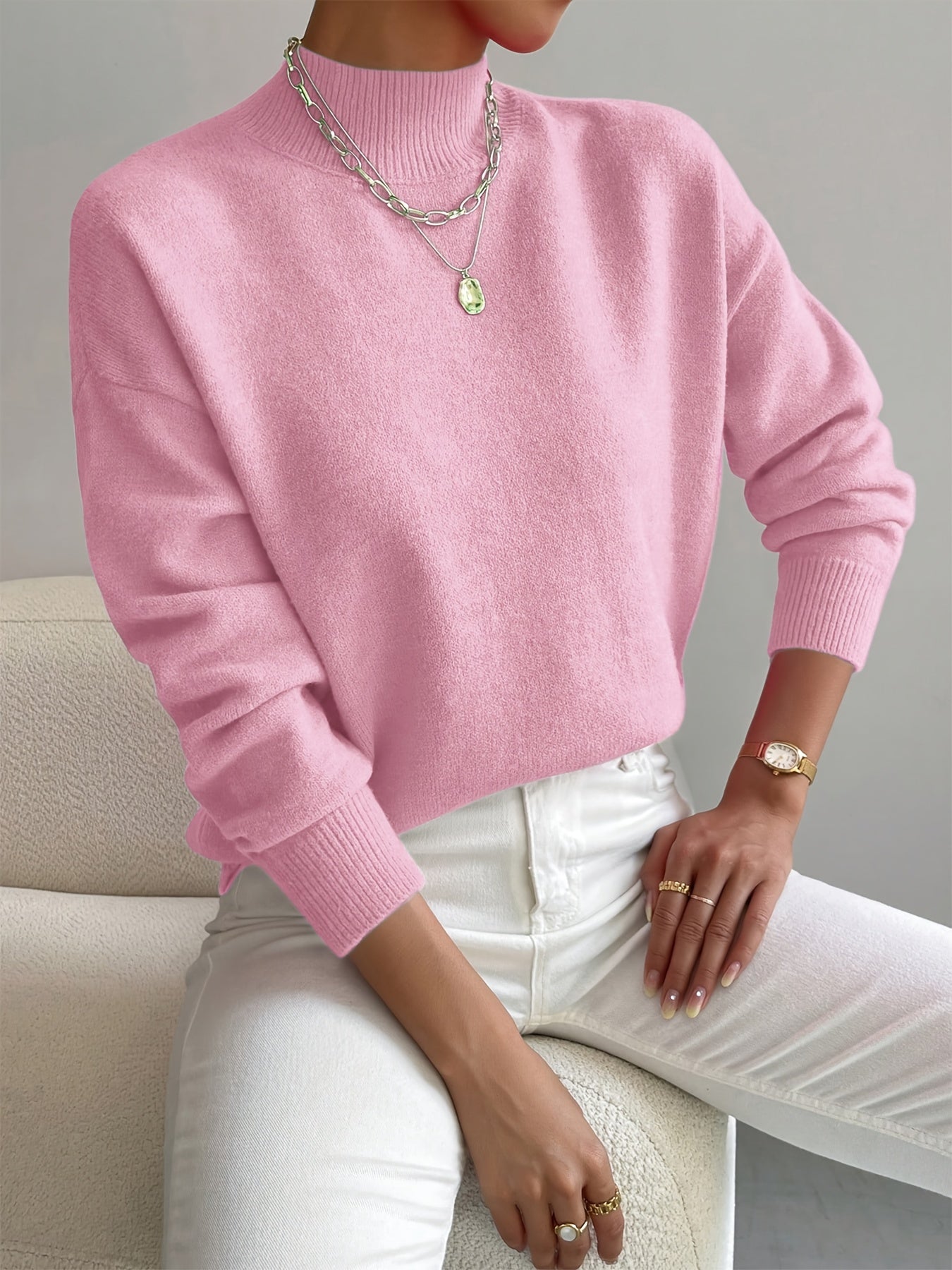 Classic Roll Neck Sweater Cozy For Women | Elaine