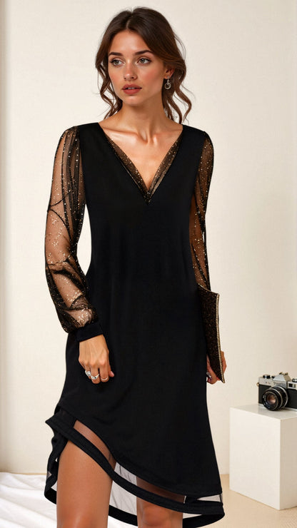 Glamorous sparkle evening maxi dress for men | Lia - 1